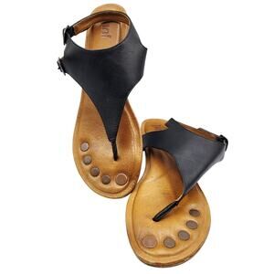 Juil Nala Black Thong Stress Toxin Reducing Earth Connecting Sandals Women's 10